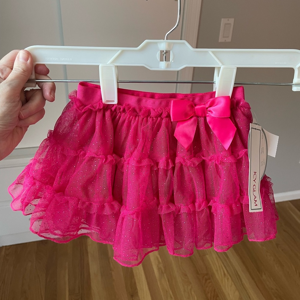 NWT Koala Baby / Icy Glam Ruffled Sparkly Fuchsia Pink Tutu Skirt – 9M Holiday